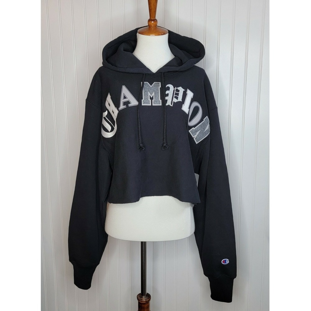 CHAMPION Reverse Weave Cropped Pullover Hooded Sweatshirt Women's size Large